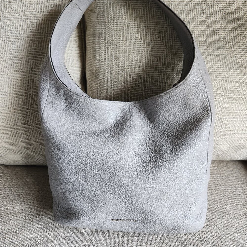 MICHAEL KORS LENA large pebble leather hobo lined light grey - Picture 1 of 15